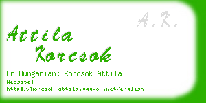 attila korcsok business card
